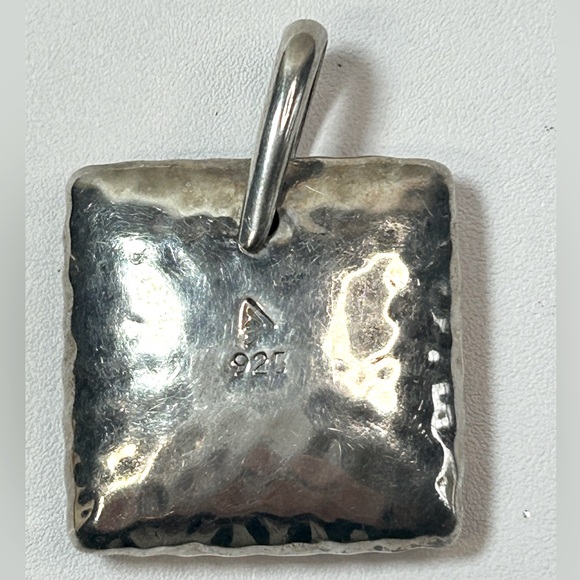 Silpada sterling silver 925 Signed hammered solid puffy square pendant retired - Picture 3 of 5